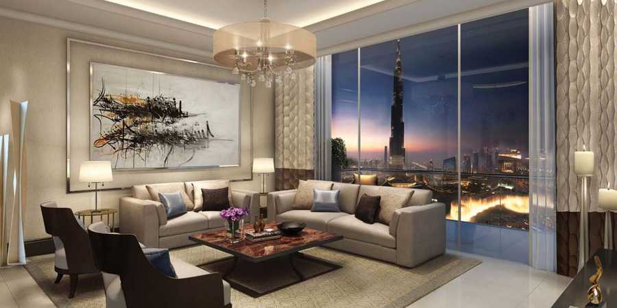 The Address Fountain Views – Living Room
