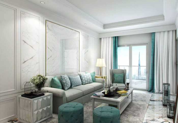 Elite Business Bay – Living Room